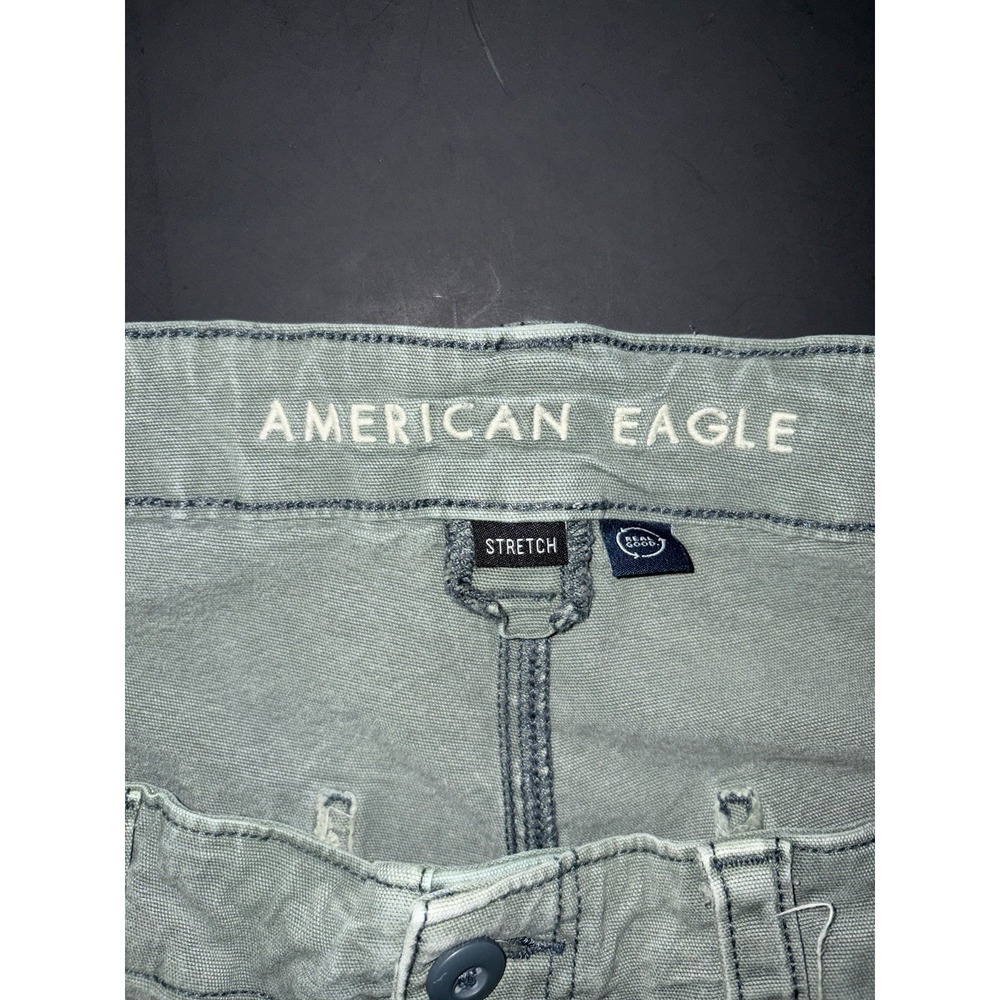 American Eagle Outfitters Real Good Pant Womens 18 Green Cotton Cargo Stretch - Picture 5 of 9